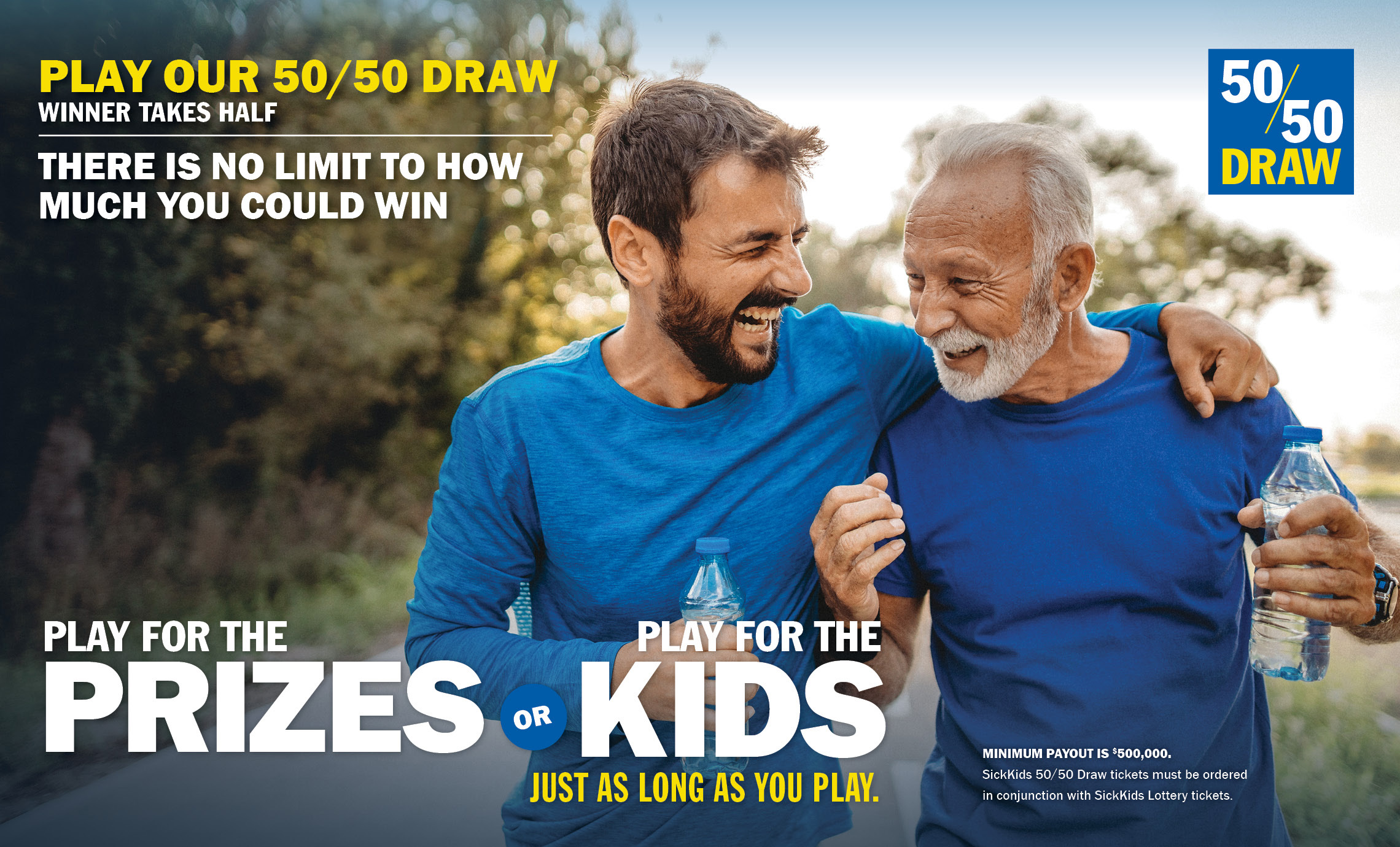 PLAY OUR 50/50 DRAW - THERE IS NO LIMIT TO HOW MUCH YOU COULD WIN