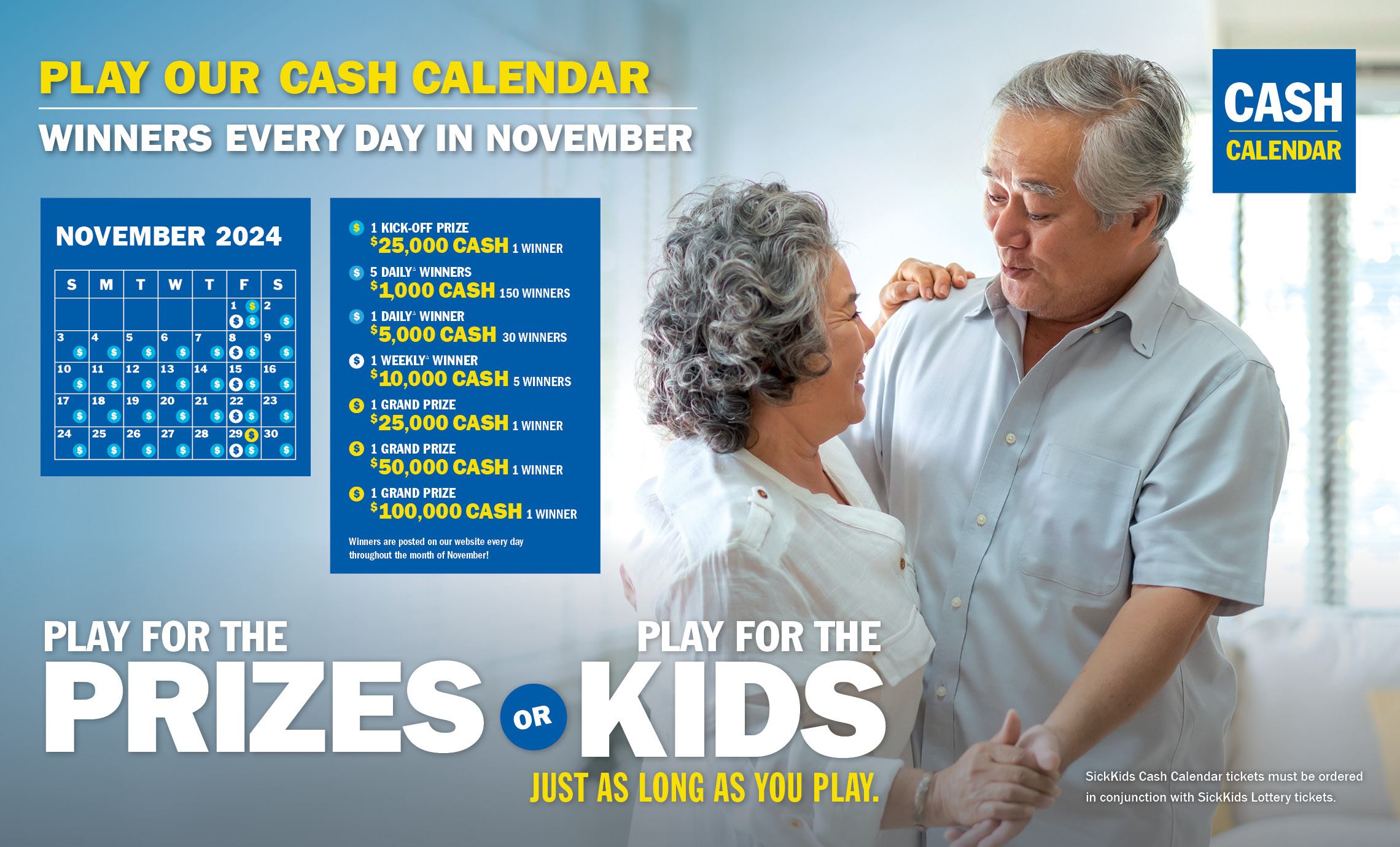 PLAY OUR CASH CALENDAR - WINNERS EVERY DAY IN OCTOBER!