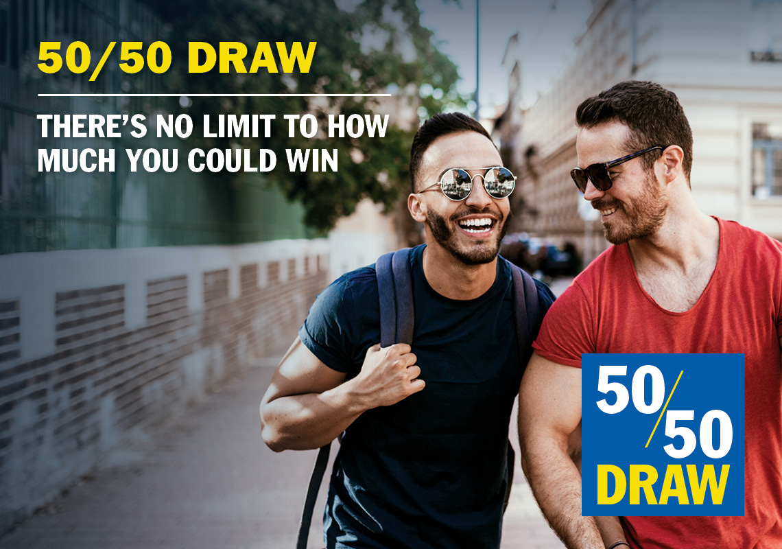 50/50 Draw. There's no limit to how much you could win.
